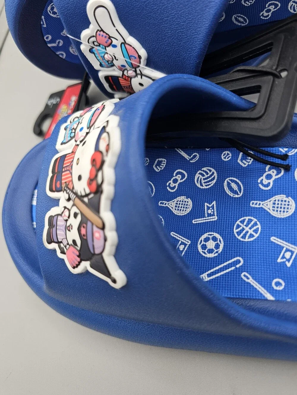 Sanrio‎ Hello Kitty Cinamonroll Kuromi Baseball Cushion Slide Sandal Blue KIDS